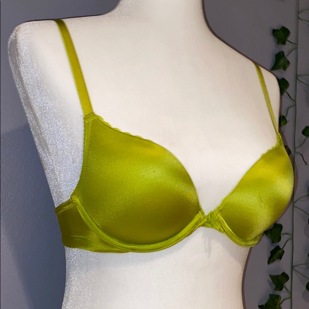 Woman's Aerie Brooke Green Lace Push-Up Bra 32B